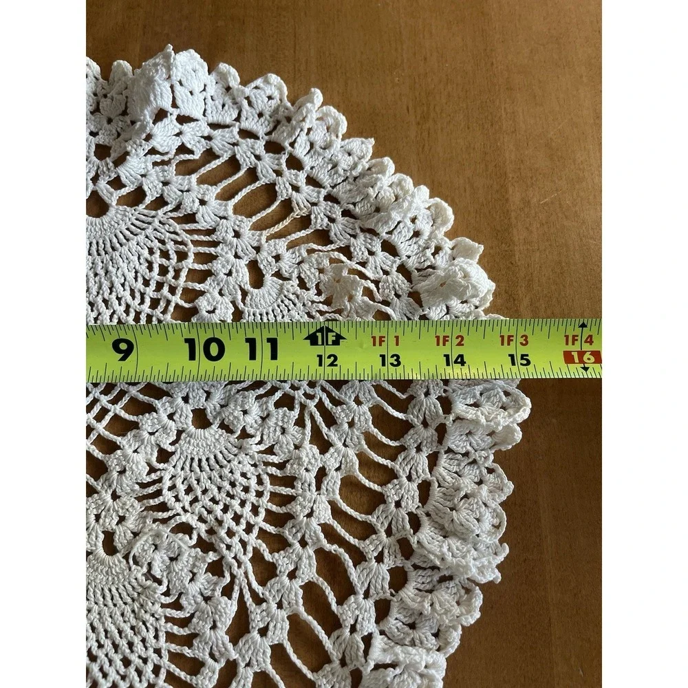 Vintage Large‎ Crochet Doily Pineapple Stitch Pattern Retro GrandmaCore